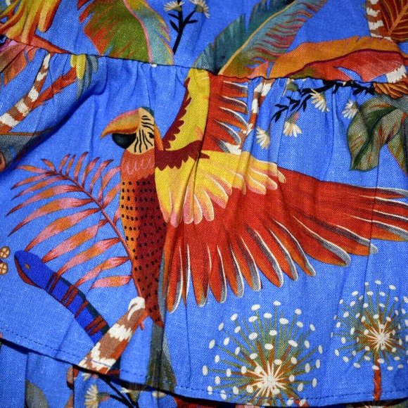 Farm Rio Blue Macaw Party Mini Dress - Picture 7 of 10
